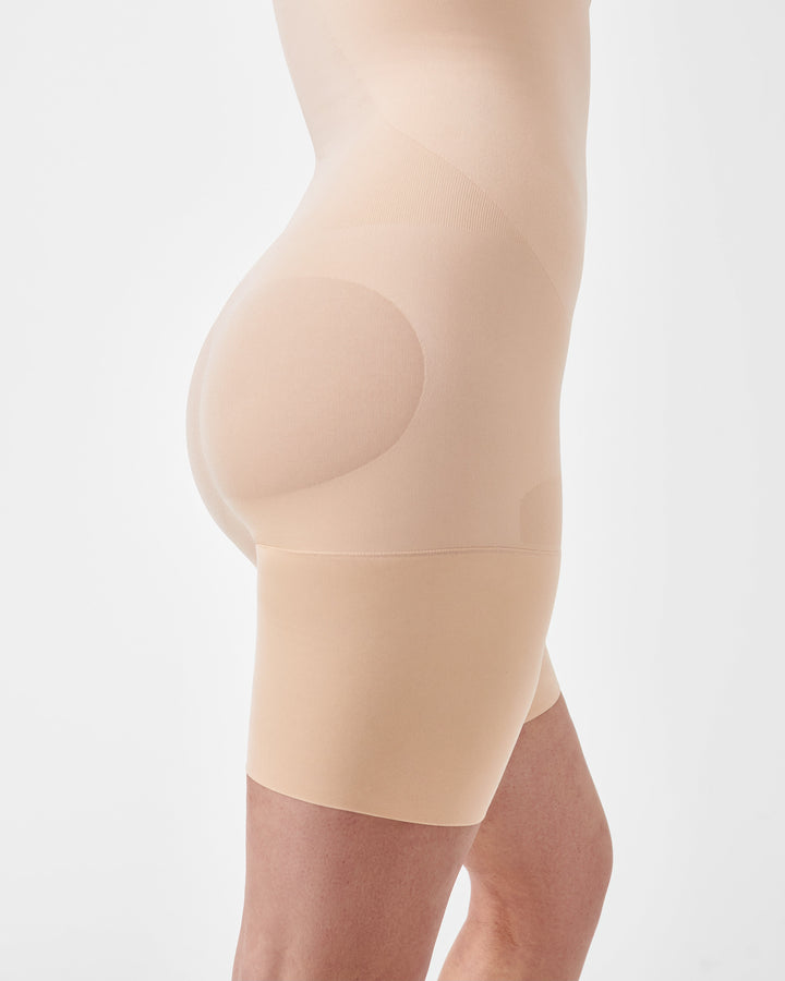 Seamless Power Open-Bust Mid-Thigh Bodysuit