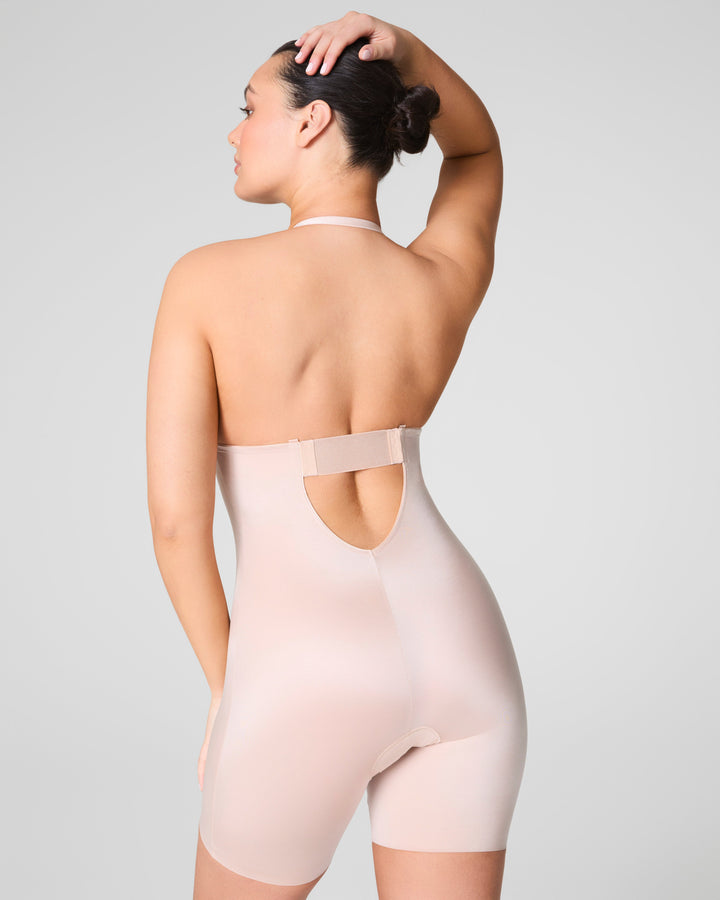 Suit Your Fancy Plunge Low-Back Mid-Thigh Bodysuit