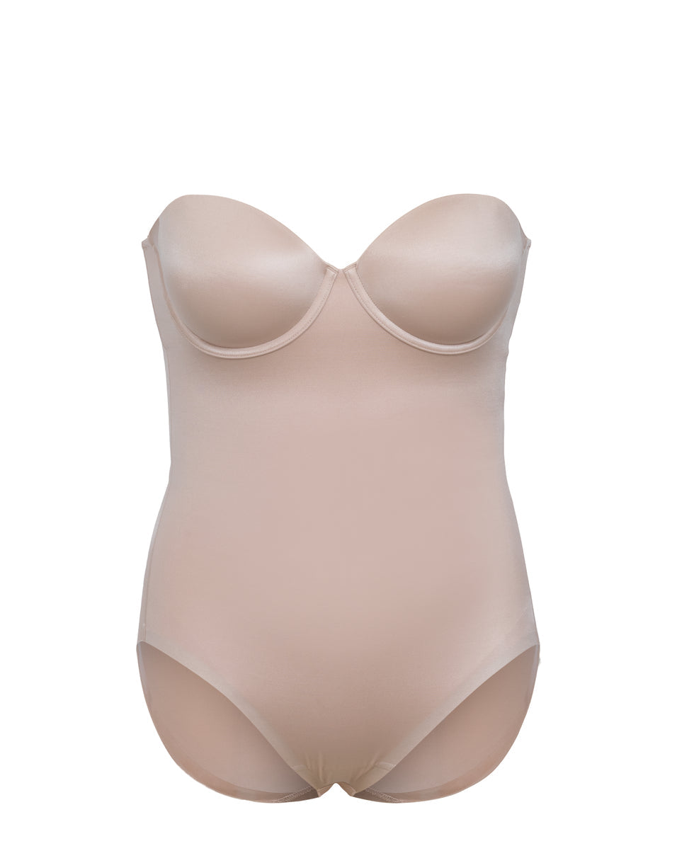 Suit Your Fancy Strapless Cupped Brief Bodysuit