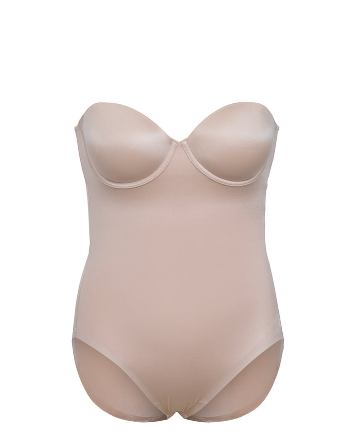 Suit Your Fancy Strapless Cupped Brief Bodysuit