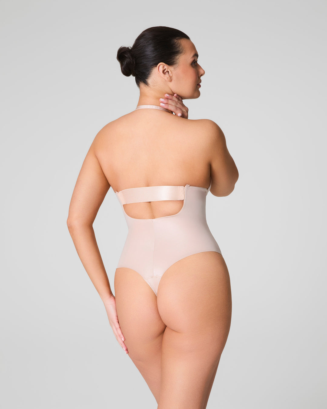 Suit Your Fancy Plunge Low-Back Thong Bodysuit