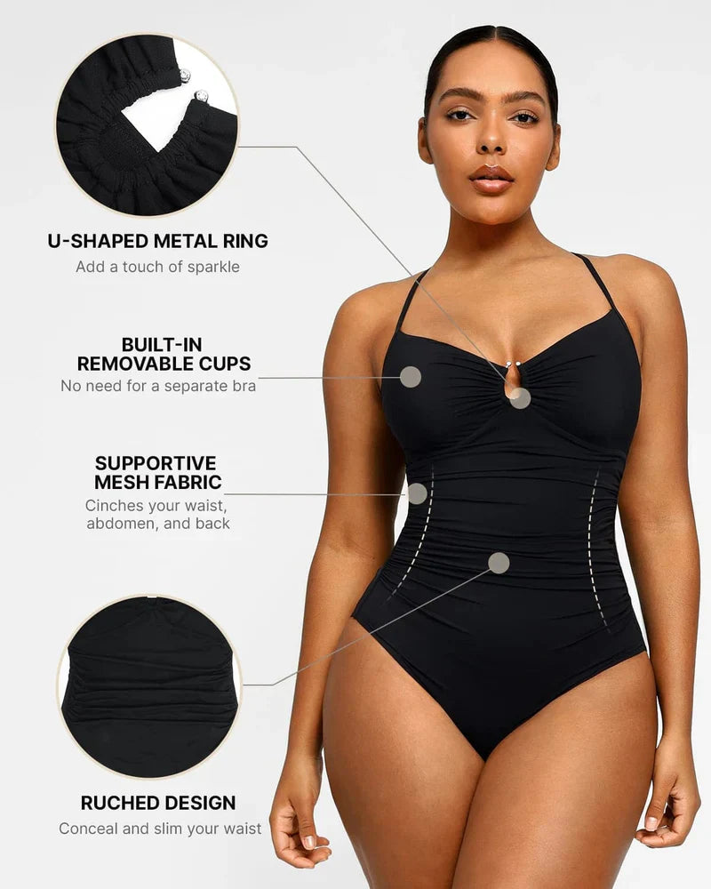Shaping U-Ring One-Piece Swimsuit