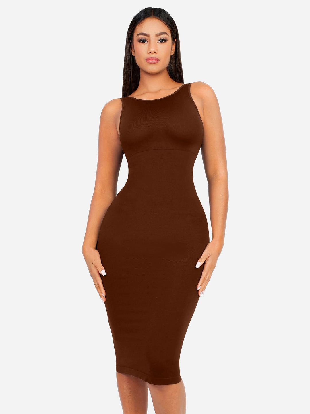 Seamless Eco-Friendly Large U-Back Shaper Dress with Built-In Bra