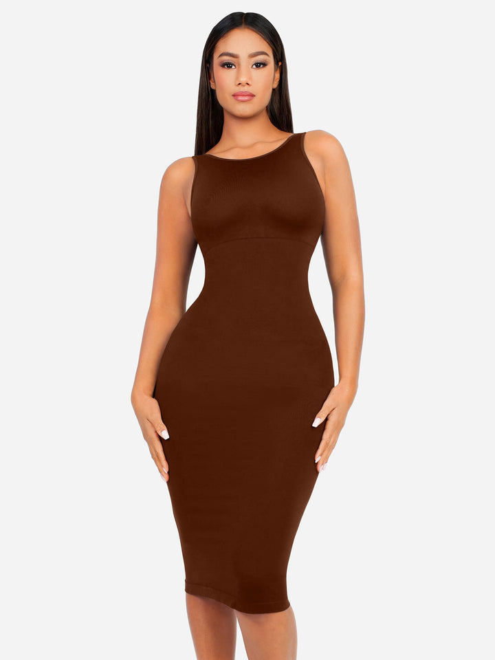 Seamless Eco-Friendly Large U-Back Shaper Dress with Built-In Bra