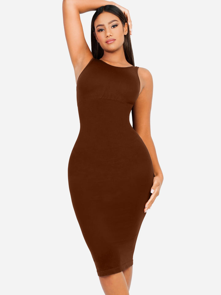 Seamless Eco-Friendly Large U-Back Shaper Dress with Built-In Bra