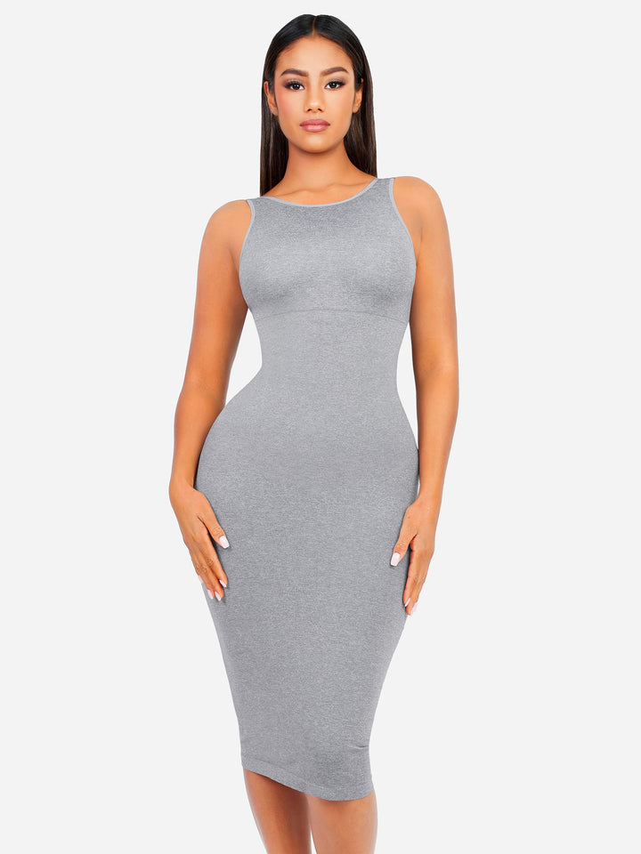 Seamless Eco-Friendly Large U-Back Shaper Dress with Built-In Bra