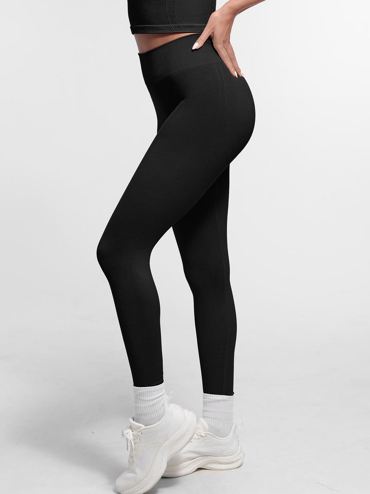 Seamless High Waist Yoga Leggings for Women with Double Layer Waistband