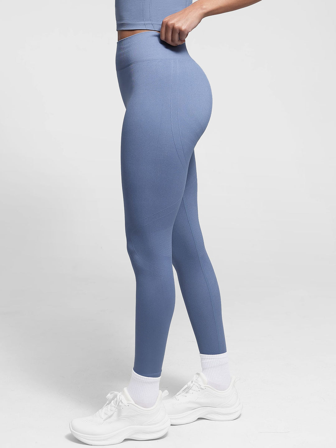 Seamless High Waist Yoga Leggings for Women with Double Layer Waistband