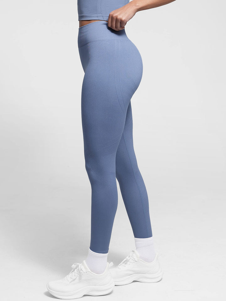 Seamless High Waist Yoga Leggings for Women with Double Layer Waistband