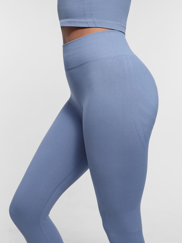 Seamless High Waist Yoga Leggings for Women with Double Layer Waistband