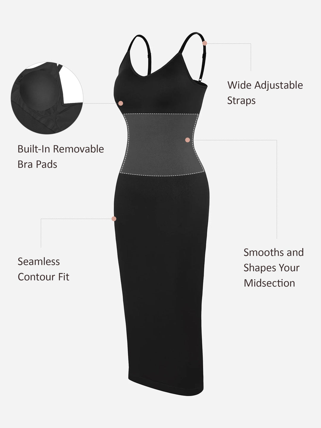 Seamless Midi Body Shaper Dress