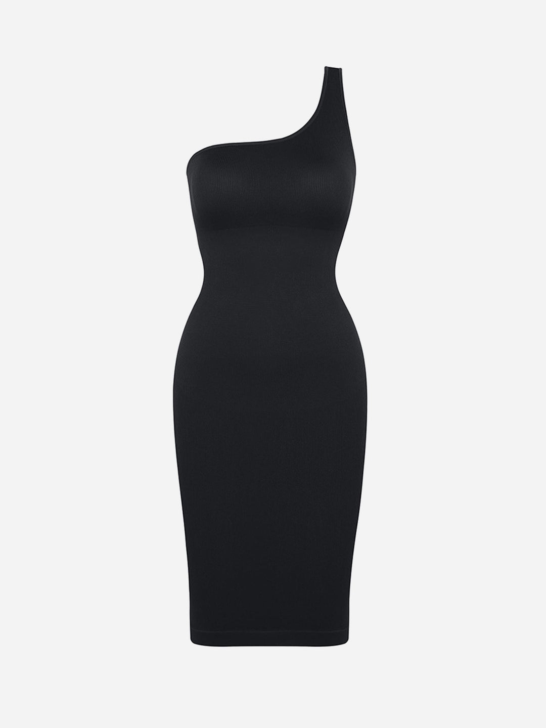 Seamless Eco-Friendly One-Shoulder Shaper Dress with Built-In Bra