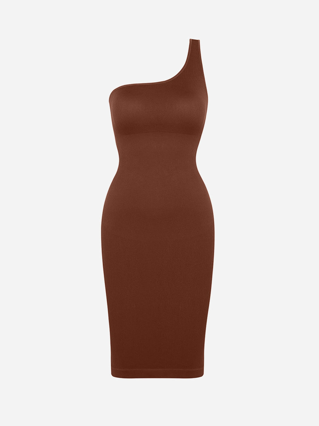 Seamless Eco-Friendly One-Shoulder Shaper Dress with Built-In Bra