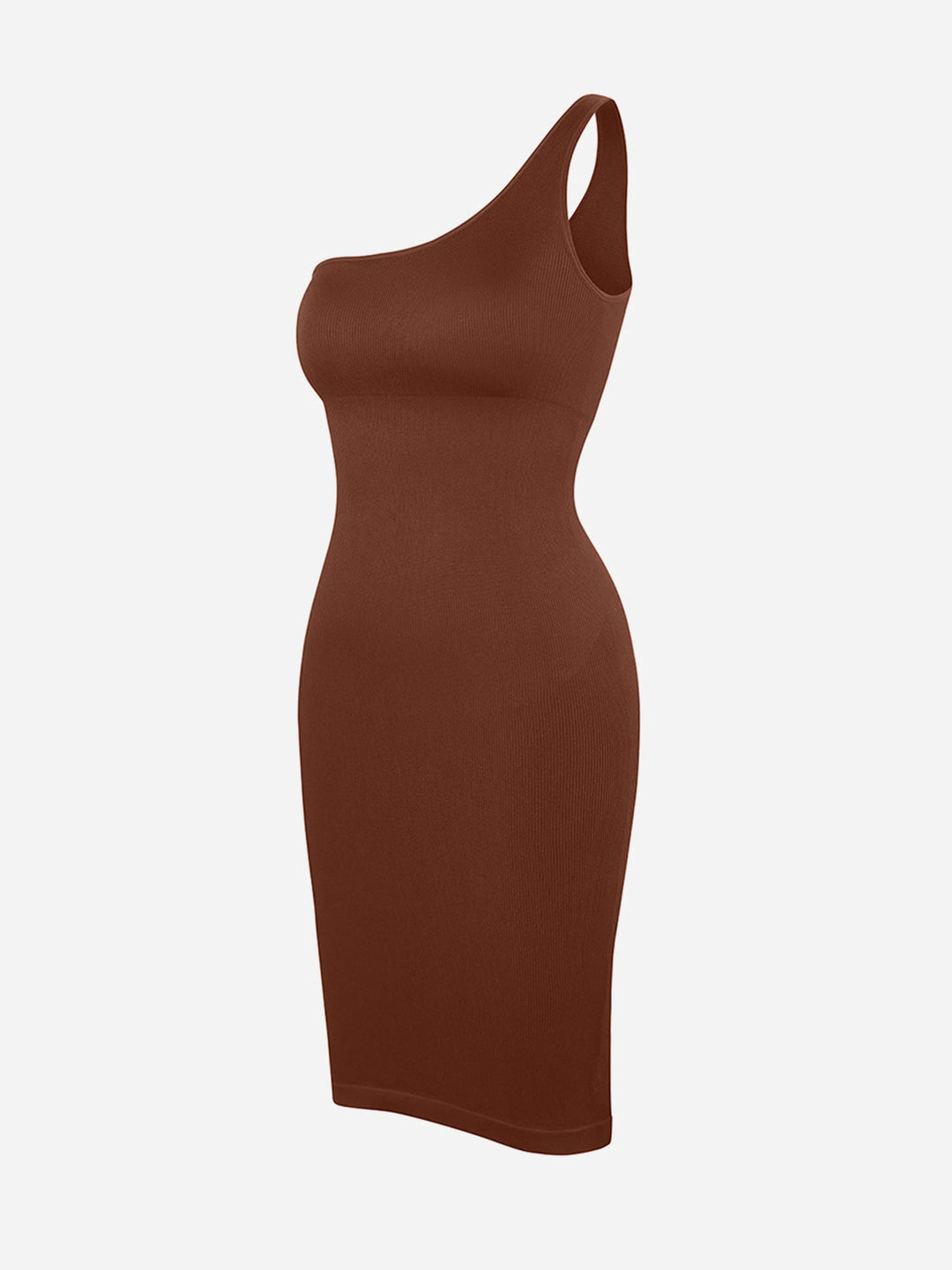 Seamless Eco-Friendly One-Shoulder Shaper Dress with Built-In Bra