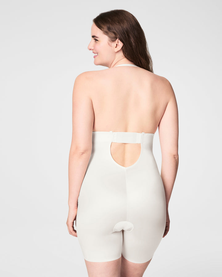 Suit Your Fancy Plunge Low-Back Mid-Thigh Bodysuit