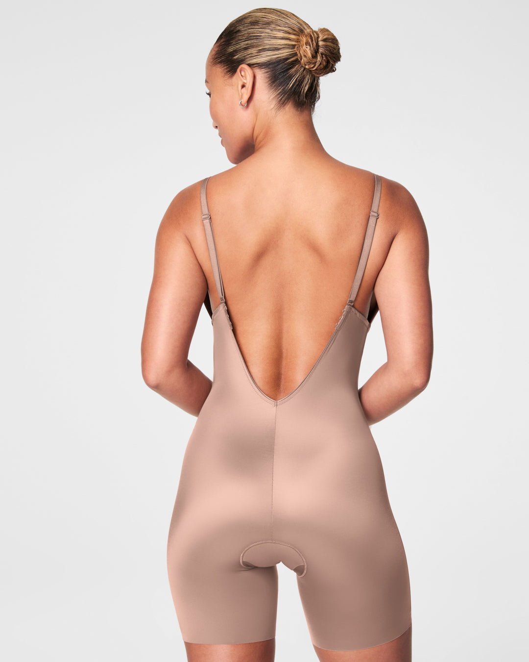 Suit Your Fancy Plunge Low-Back Mid-Thigh Bodysuit