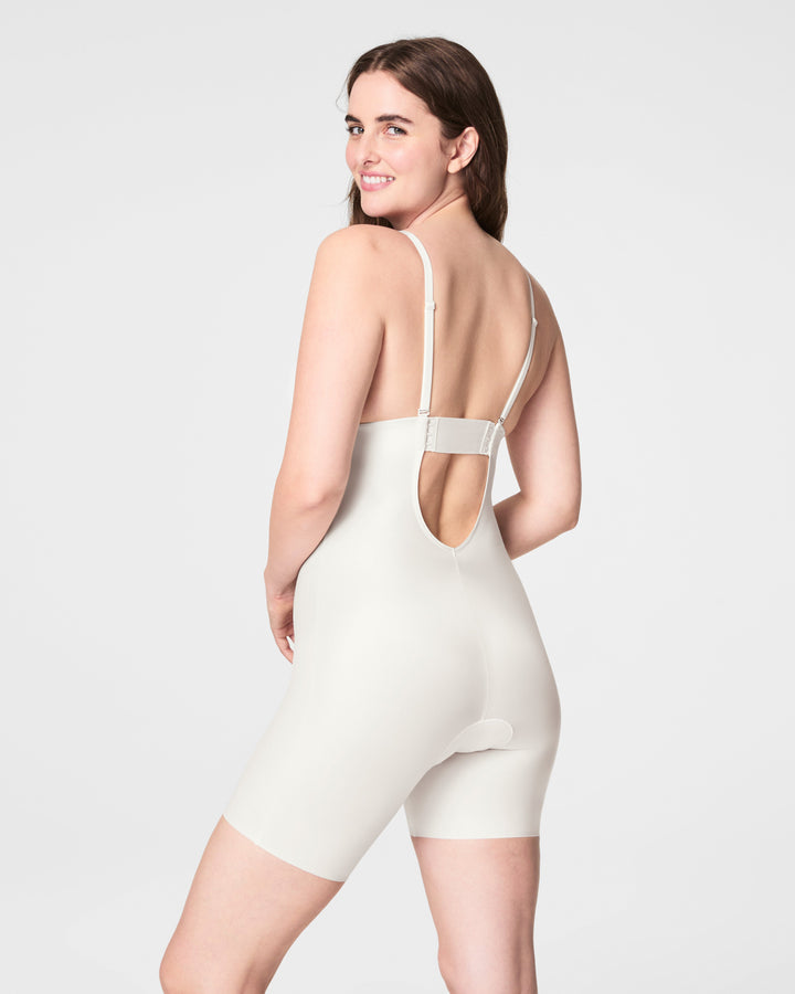 Suit Your Fancy Plunge Low-Back Mid-Thigh Bodysuit